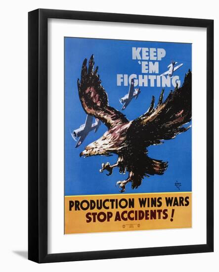 Keep 'Em Fighting Poster-null-Framed Giclee Print