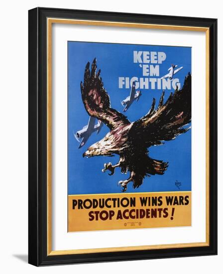 Keep 'Em Fighting Poster-null-Framed Giclee Print