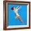 "Keep 'Em Flying" Retro Pin-Up on Swing Girl by Vaughn Alden-Piddix-Framed Art Print