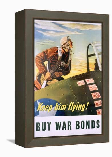 Keep Him Flying! Buy War Bonds Poster-Georges Schrieber-Framed Premier Image Canvas