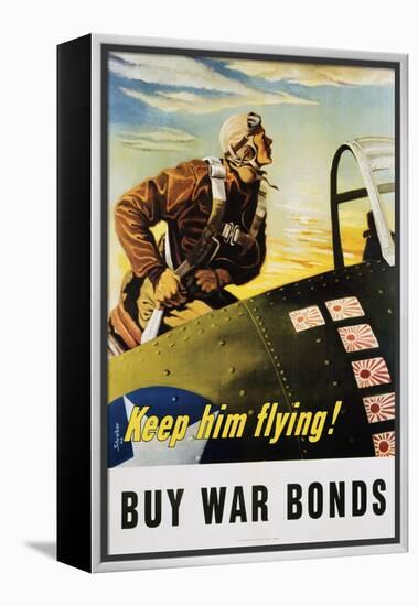 Keep Him Flying! Buy War Bonds Poster-Georges Schrieber-Framed Premier Image Canvas