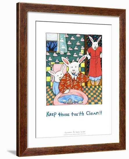 Keep Those Teeth Clean-Nancy Carlson-Framed Art Print