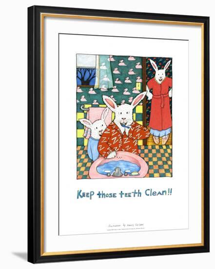 Keep Those Teeth Clean-Nancy Carlson-Framed Art Print