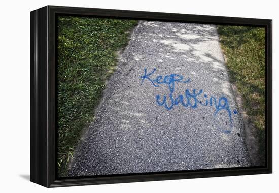 Keep Walking Graffiti-null-Framed Stretched Canvas