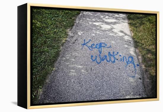 Keep Walking Graffiti-null-Framed Stretched Canvas