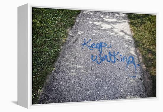 Keep Walking Graffiti-null-Framed Stretched Canvas