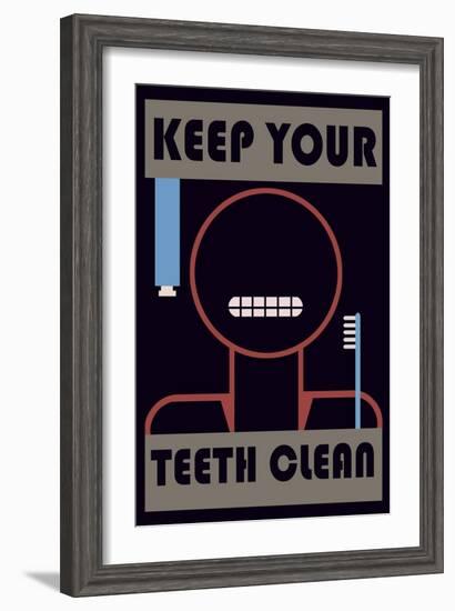 Keep Your Teeth Clean-null-Framed Art Print