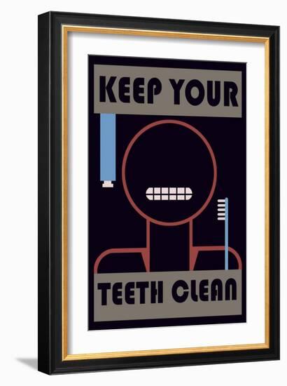 Keep Your Teeth Clean-null-Framed Art Print