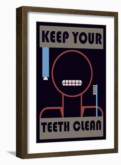 Keep Your Teeth Clean-null-Framed Art Print