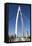 Keeper of the Plains Footbridge, Arkansas River, Wichita, Kansas, USA-Walter Bibikow-Framed Premier Image Canvas