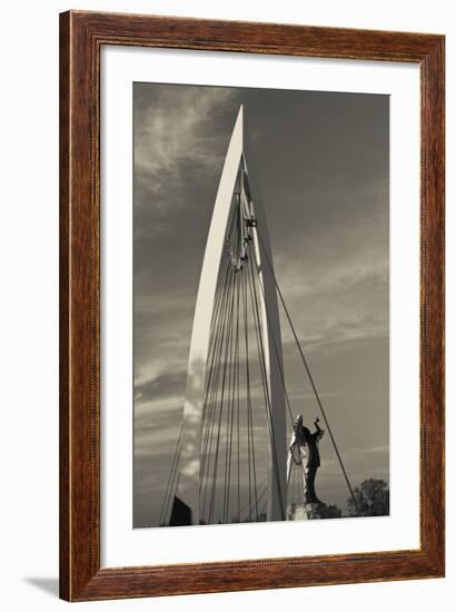 Keeper of the Plains Footbridge, Arkansas River, Wichita, Kansas, USA-Walter Bibikow-Framed Photographic Print