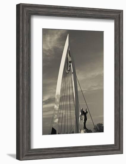 Keeper of the Plains Footbridge, Arkansas River, Wichita, Kansas, USA-Walter Bibikow-Framed Photographic Print
