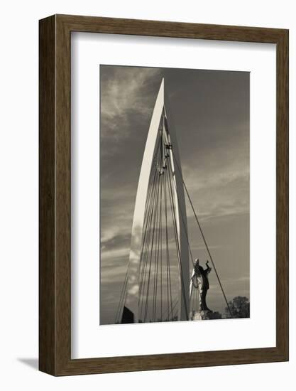 Keeper of the Plains Footbridge, Arkansas River, Wichita, Kansas, USA-Walter Bibikow-Framed Photographic Print