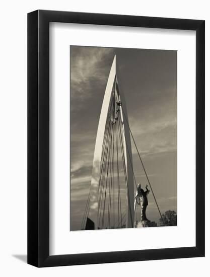Keeper of the Plains Footbridge, Arkansas River, Wichita, Kansas, USA-Walter Bibikow-Framed Photographic Print