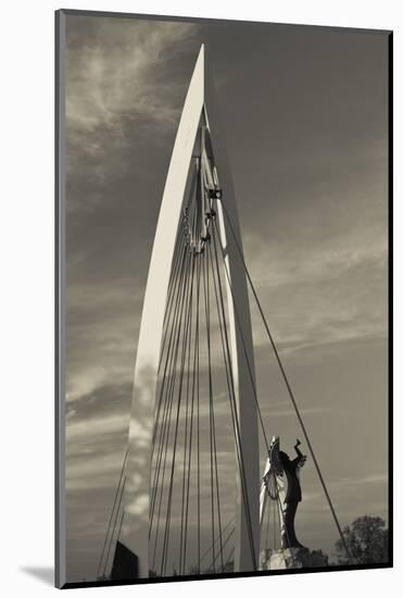 Keeper of the Plains Footbridge, Arkansas River, Wichita, Kansas, USA-Walter Bibikow-Mounted Photographic Print