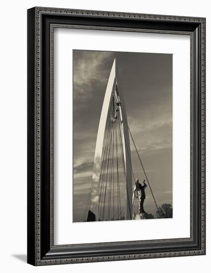 Keeper of the Plains Footbridge, Arkansas River, Wichita, Kansas, USA-Walter Bibikow-Framed Photographic Print