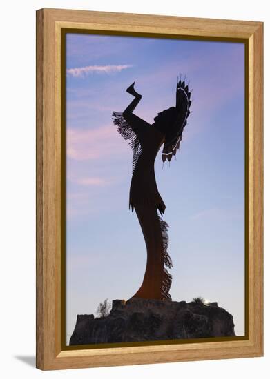 Keeper of the Plains Statue, Wichita, Kansas, USA-Walter Bibikow-Framed Premier Image Canvas