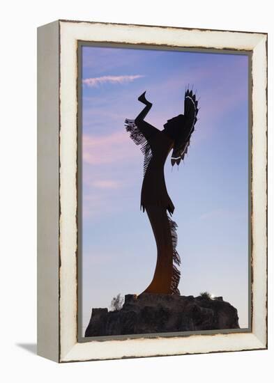 Keeper of the Plains Statue, Wichita, Kansas, USA-Walter Bibikow-Framed Premier Image Canvas