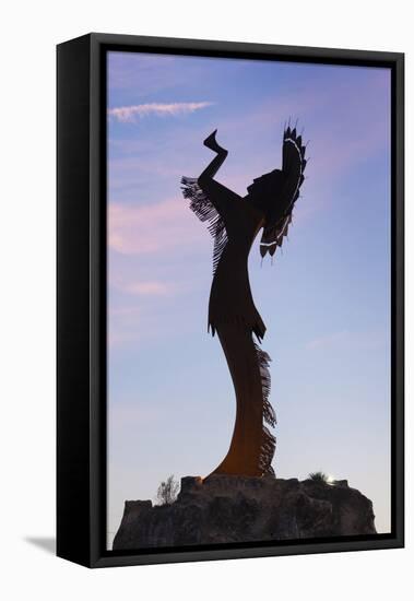 Keeper of the Plains Statue, Wichita, Kansas, USA-Walter Bibikow-Framed Premier Image Canvas