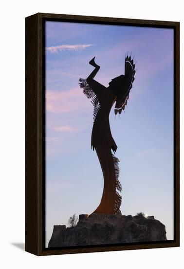 Keeper of the Plains Statue, Wichita, Kansas, USA-Walter Bibikow-Framed Premier Image Canvas