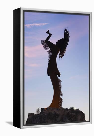 Keeper of the Plains Statue, Wichita, Kansas, USA-Walter Bibikow-Framed Premier Image Canvas