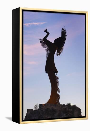 Keeper of the Plains Statue, Wichita, Kansas, USA-Walter Bibikow-Framed Premier Image Canvas