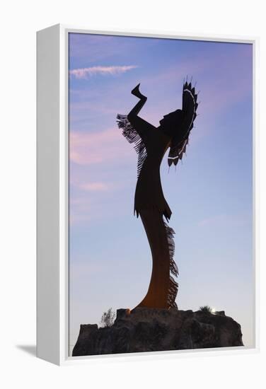 Keeper of the Plains Statue, Wichita, Kansas, USA-Walter Bibikow-Framed Premier Image Canvas