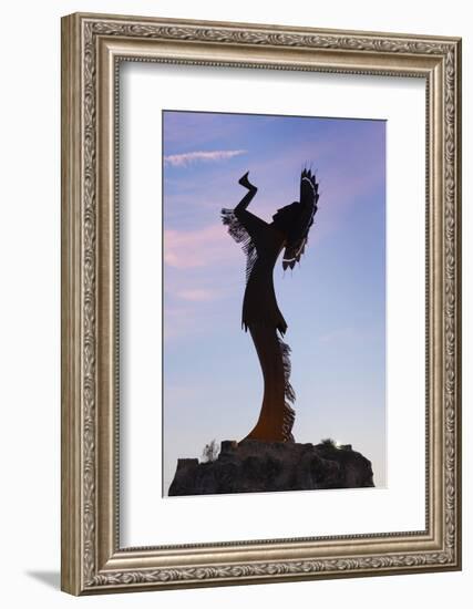 Keeper of the Plains Statue, Wichita, Kansas, USA-Walter Bibikow-Framed Photographic Print