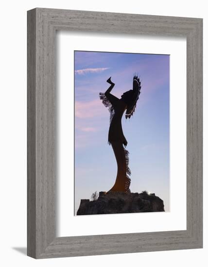 Keeper of the Plains Statue, Wichita, Kansas, USA-Walter Bibikow-Framed Photographic Print