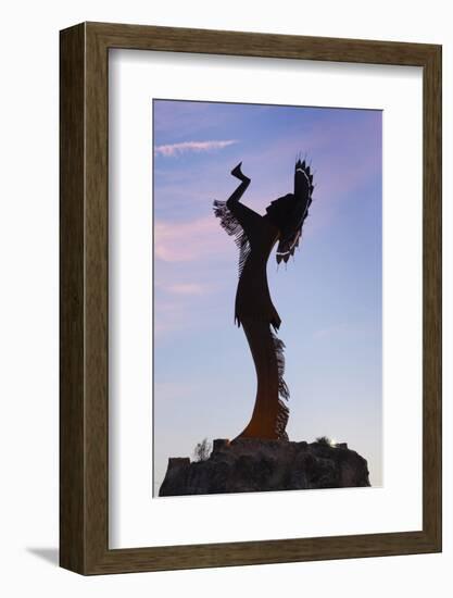 Keeper of the Plains Statue, Wichita, Kansas, USA-Walter Bibikow-Framed Photographic Print