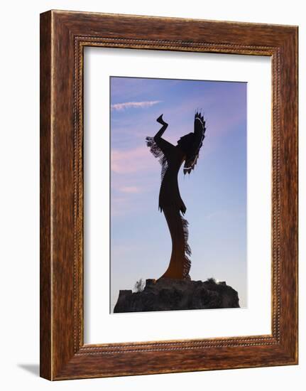 Keeper of the Plains Statue, Wichita, Kansas, USA-Walter Bibikow-Framed Photographic Print