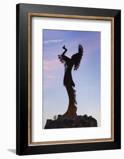 Keeper of the Plains Statue, Wichita, Kansas, USA-Walter Bibikow-Framed Photographic Print