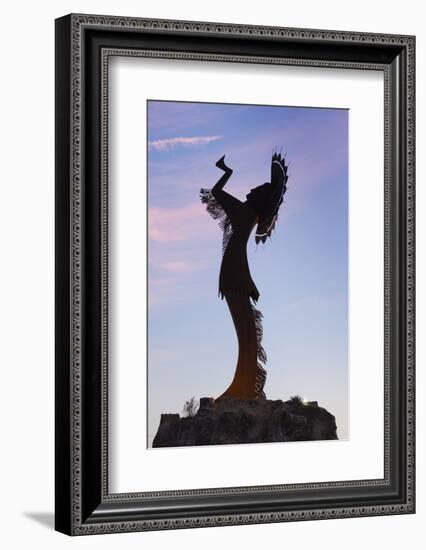 Keeper of the Plains Statue, Wichita, Kansas, USA-Walter Bibikow-Framed Photographic Print