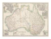Australia Map 1880-Keith Johnston-Framed Premium Giclee Print