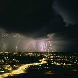 Lightning Strikes Mountain At Night, Arizona, USA-Keith Kent-Mounted Photographic Print