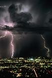 Lightning Strikes Mountain At Night, Arizona, USA-Keith Kent-Framed Photographic Print