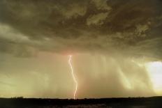 Lightning Strikes Mountain At Night, Arizona, USA-Keith Kent-Photographic Print