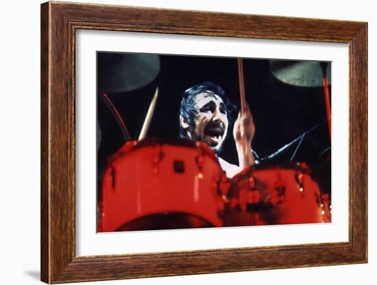 Keith Moon Red Drums-null-Framed Art Print