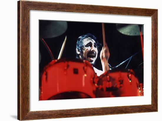 Keith Moon Red Drums-null-Framed Art Print