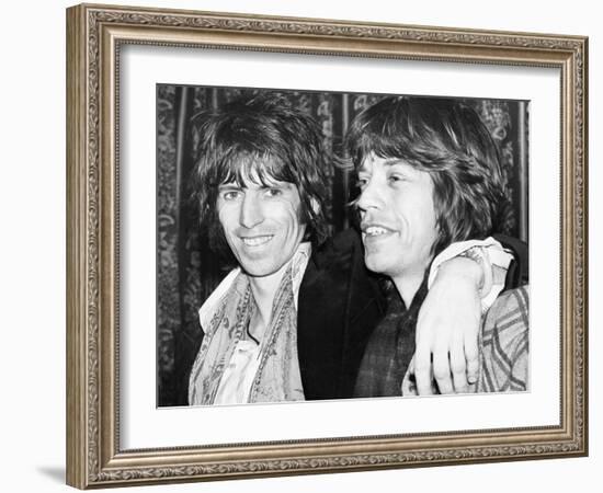 Keith Richards and Mick Jagger Celebrate-Associated Newspapers-Framed Photo