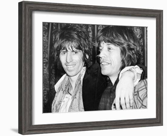 Keith Richards and Mick Jagger Celebrate-Associated Newspapers-Framed Photo