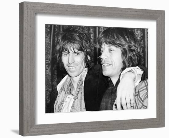 Keith Richards and Mick Jagger Celebrate-Associated Newspapers-Framed Photo