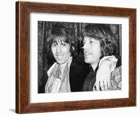 Keith Richards and Mick Jagger Celebrate-Associated Newspapers-Framed Photo