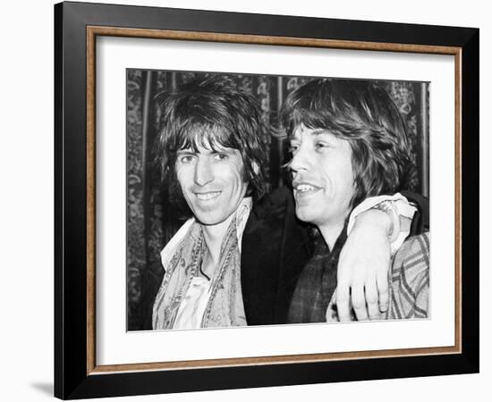 Keith Richards and Mick Jagger Celebrate-Associated Newspapers-Framed Photo