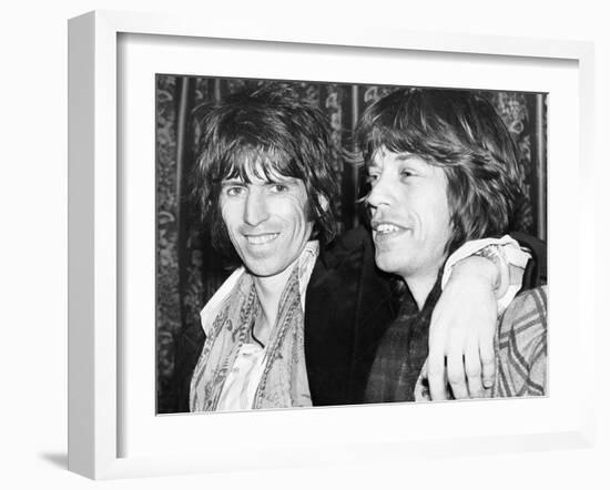 Keith Richards and Mick Jagger Celebrate-Associated Newspapers-Framed Photo