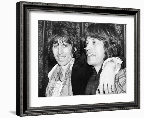 Keith Richards and Mick Jagger Celebrate-Associated Newspapers-Framed Photo