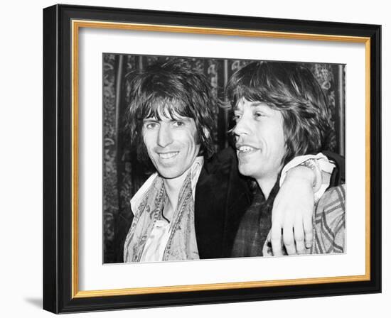 Keith Richards and Mick Jagger Celebrate-Associated Newspapers-Framed Photo