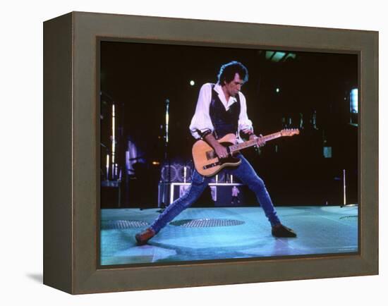 Keith Richards During a Performance by the Rolling Stones-null-Framed Premier Image Canvas