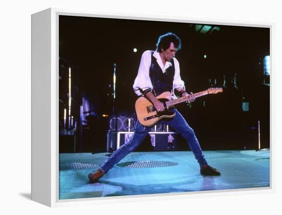 Keith Richards During a Performance by the Rolling Stones-null-Framed Premier Image Canvas