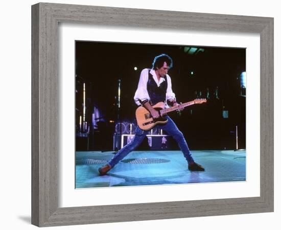 Keith Richards During a Performance by the Rolling Stones-null-Framed Premium Photographic Print